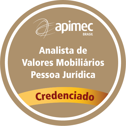 Selo APIMEC Brasil — Analista de Valores Mobiliários Pessoa Jurídica Credenciado